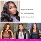 Body Wave Human Hair Bundles 100% Unprocessed Brazilian Virgin Weave Bundles 10A Brazilian Human Hair 3 Bundles