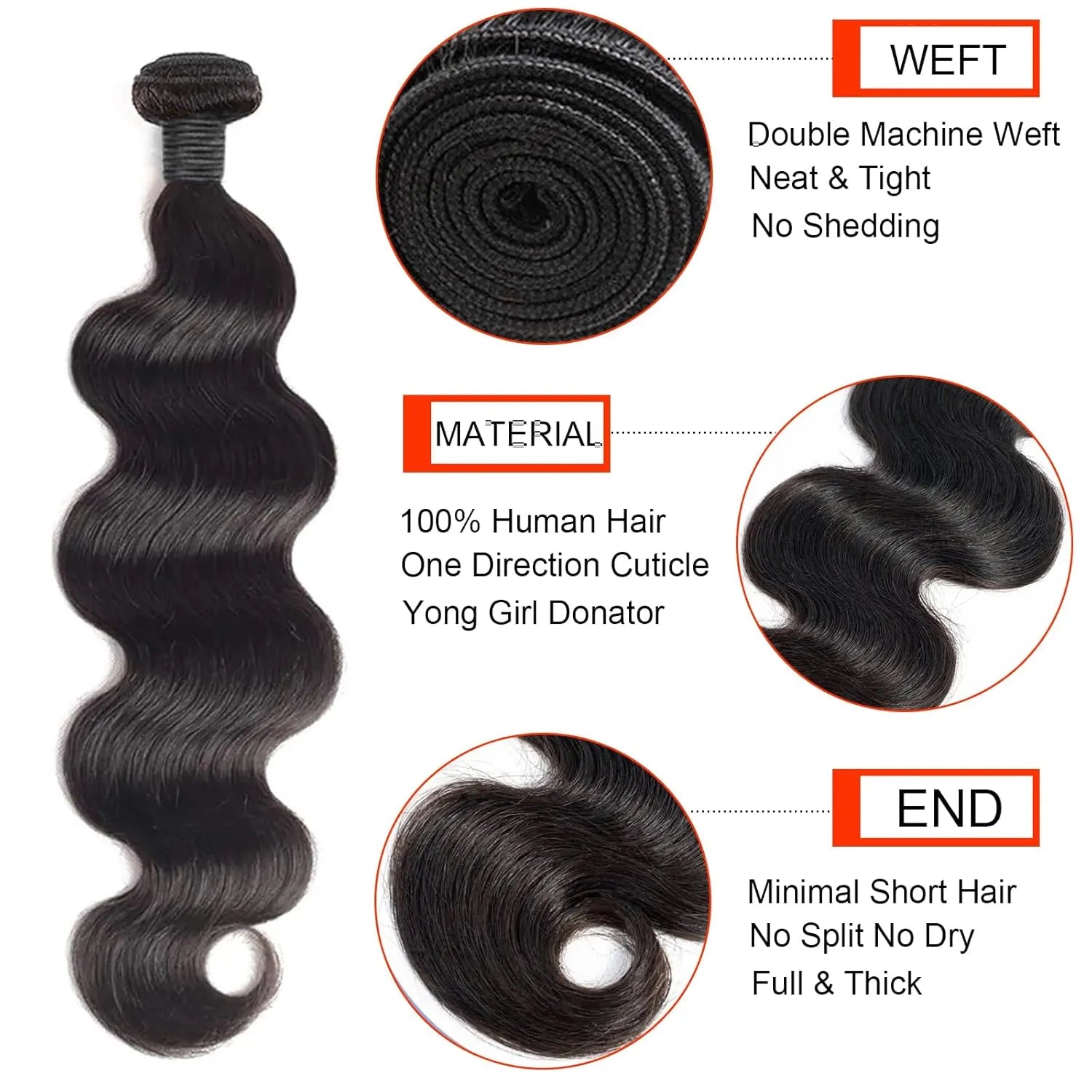 12A Human Hair Bundles Body Wave Bundles Human Hair 100% Unprocessed Brazilian Virgin Raw Remy Hair 3 Weaves Deals for Women Natural Color