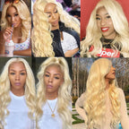 613 Bundles Blonde Human Hair Single Bundle 12-28 inch 3 Bundles Body Wave 100% Unprocessed 10A Brazilian Virgin 613 Human Hair Bundles 100g per bundle